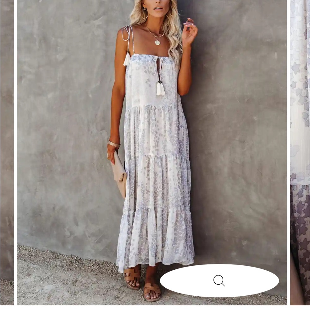 LIGHTS DOWN LOW TIERED TASSEL MIDI DRESS - VICI